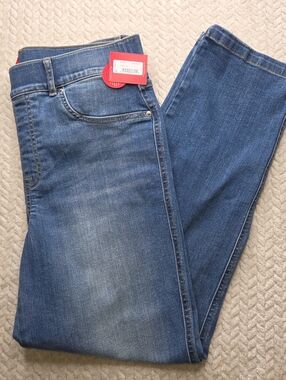 Spanx Straight Leg Jeans Vintage Indigo Stretch Large NWT